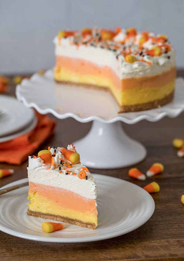 A luscious, easy-to-make Pressure Cooker Candy Corn Cheesecake sweetened with honey. 